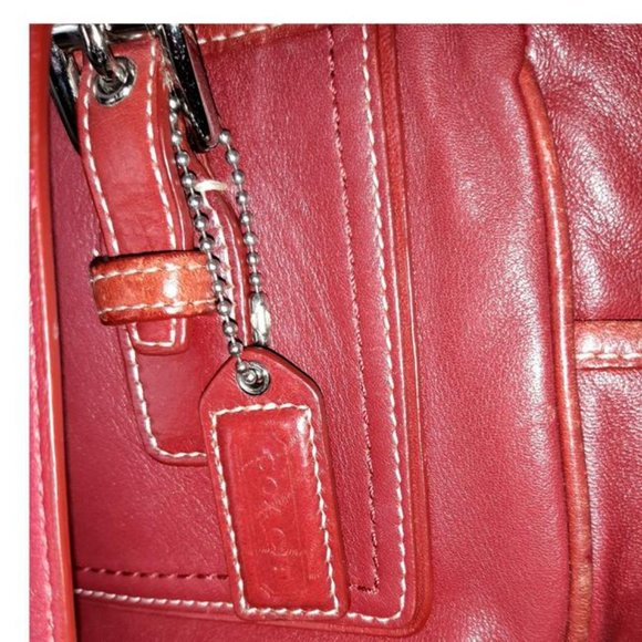 Coach Tote Red Leather Shoulder Bag - Picture 10 of 10